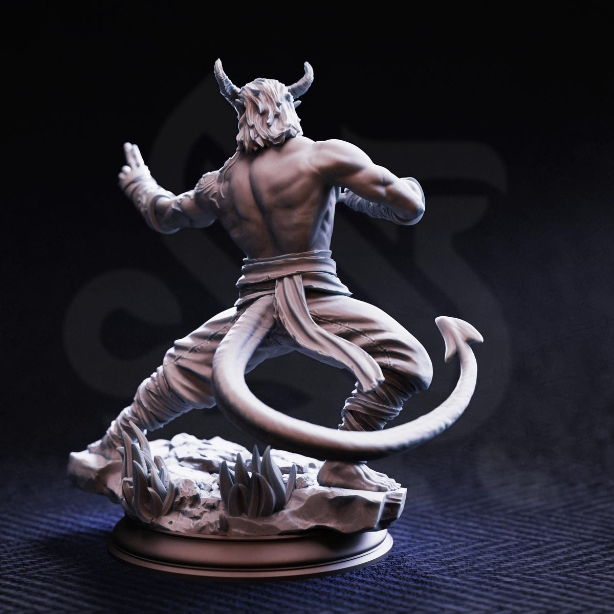 Tiefling Monk - Verek "Heartless" of The Spit 32mm Resin Miniature D&D 3D Print DND Victorian