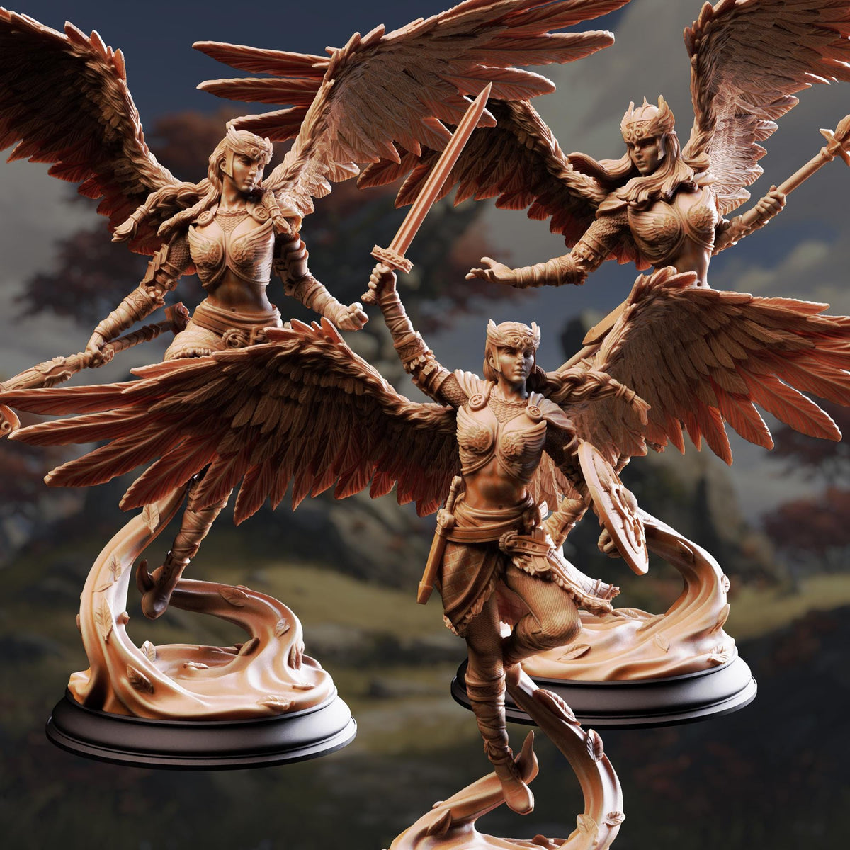 Valkyrie Warriors - Daughters of Death 32mm Resin Miniature D&D 3D Print DND Viking