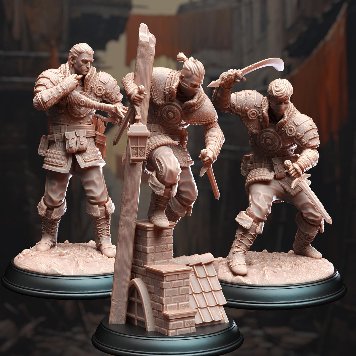 Bandit Thugs - Dusty Dirks 32mm Resin Miniature D&D 3D Print DND Fantasy