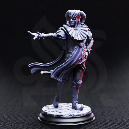 Sombre Vampire Jester - Melancholy 32mm Resin Miniature D&D 3D Print DND Vampire