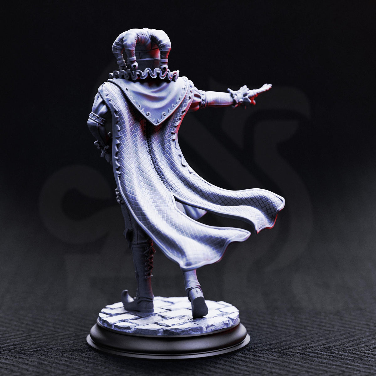 Sombre Vampire Jester - Melancholy 32mm Resin Miniature D&D 3D Print DND Vampire