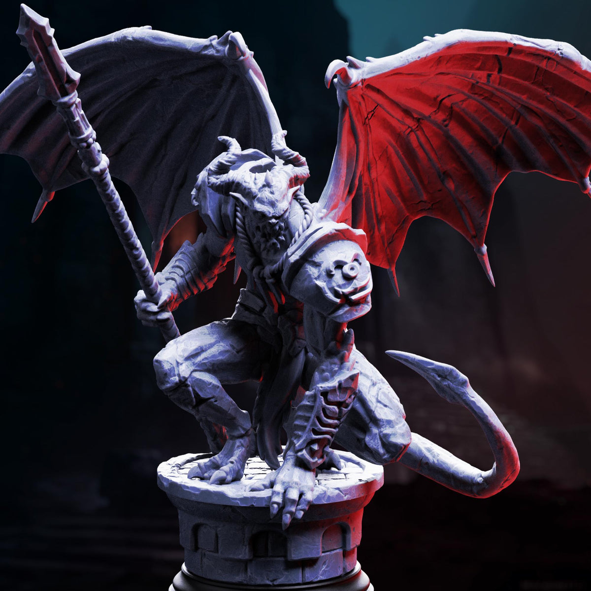 Bell Tower Gargoyle 32mm Resin Miniature D&D 3D Print DND Vampire