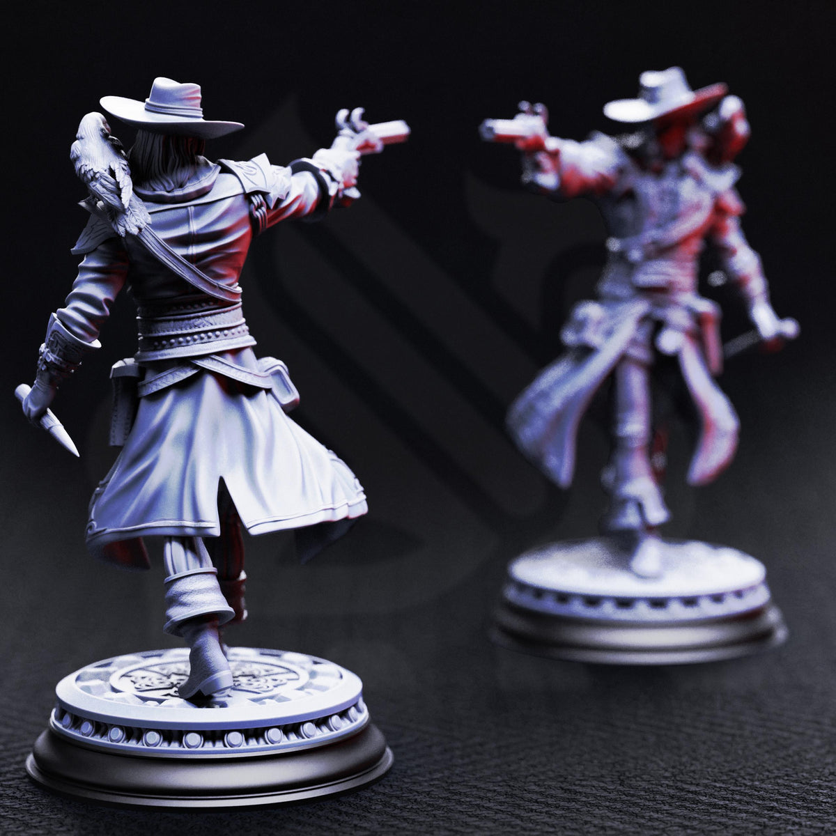 Vampire Hunter Gunslinger - Arkham Ravenswood 32mm Resin Miniature D&D 3D Print DND Vampire
