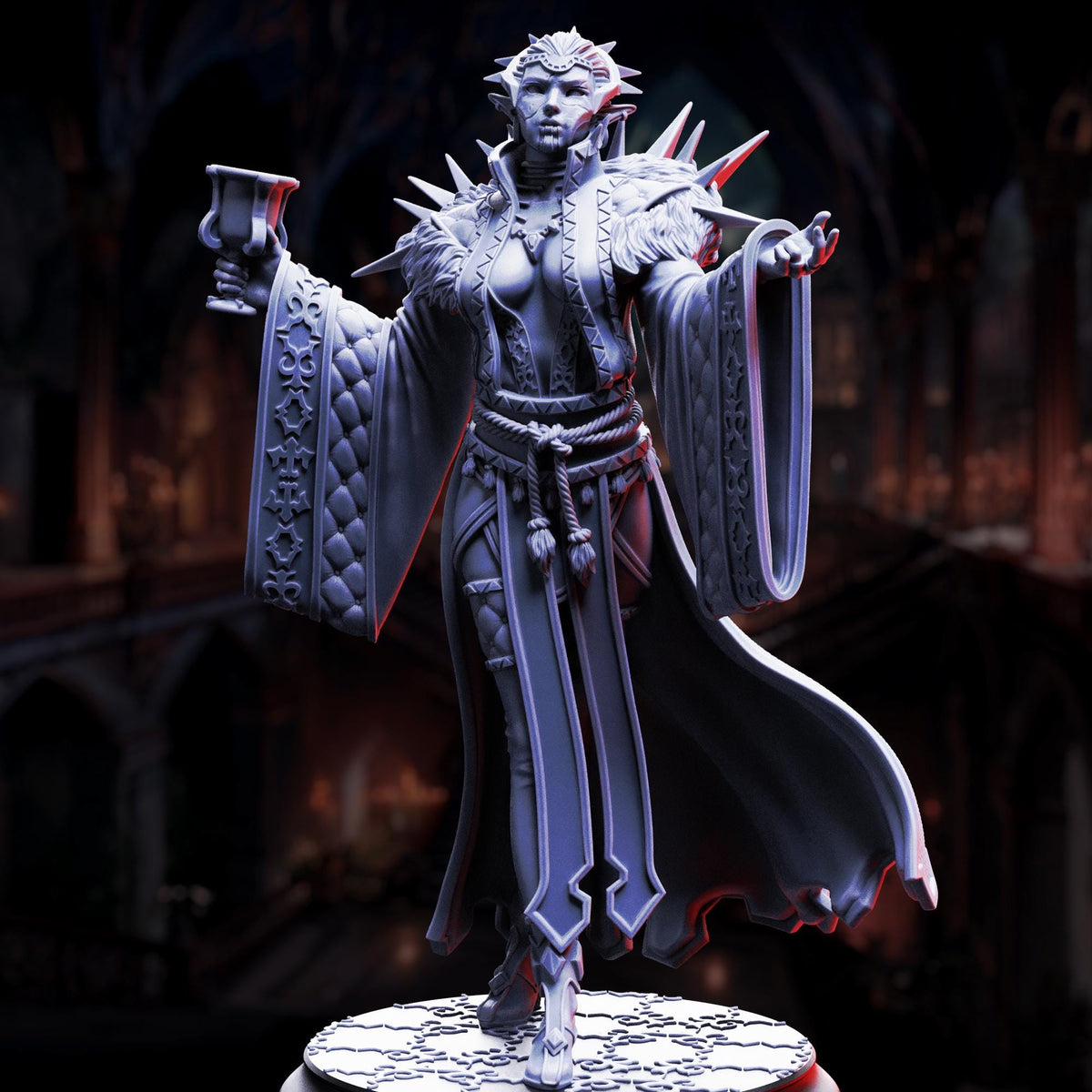Vampire Noblewoman - Baroness Noctra de Blanc 32mm Resin Miniature D&D 3D Print DND Vampire