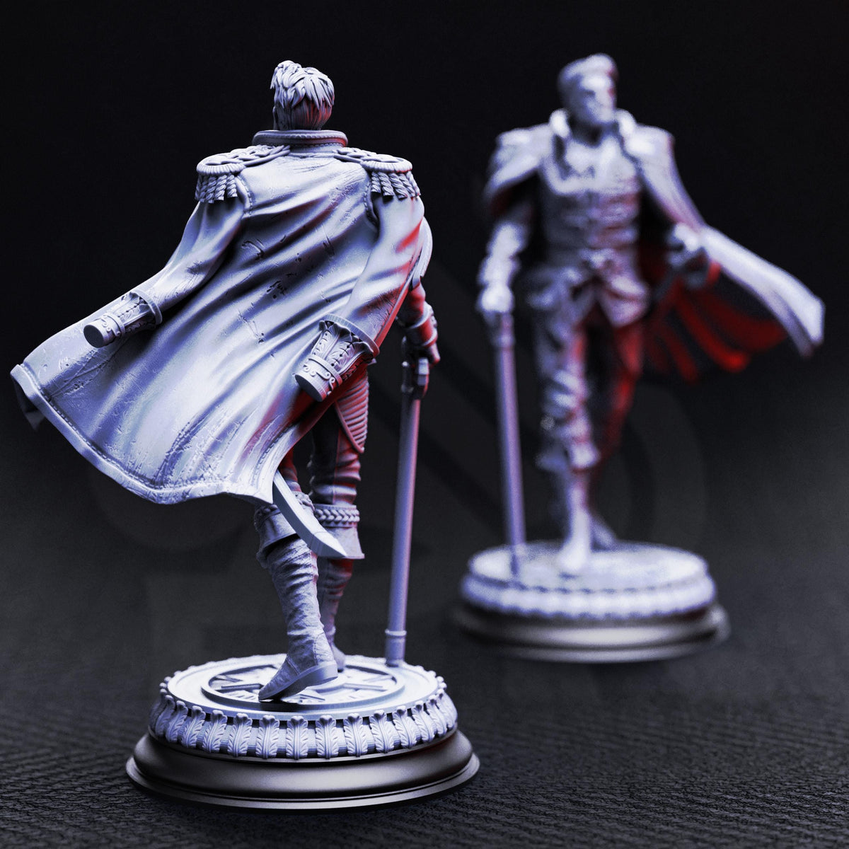 Vampire General - Benoit Blood-Eyes 32mm Resin Miniature D&D 3D Print DND Vampire