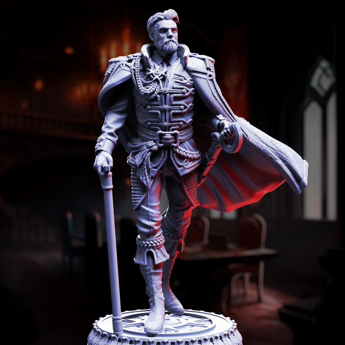 Vampire General - Benoit Blood-Eyes 32mm Resin Miniature D&D 3D Print DND Vampire