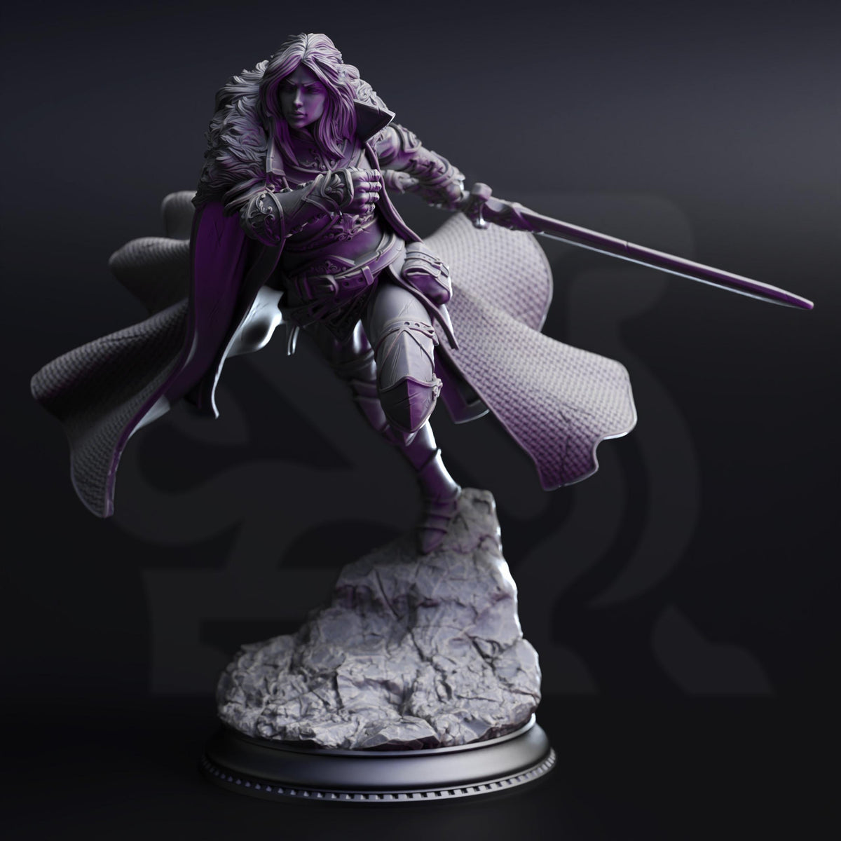 Female Human Fighter - Morgana Lynch 32mm Resin Miniature D&D 3D Print DND Moon