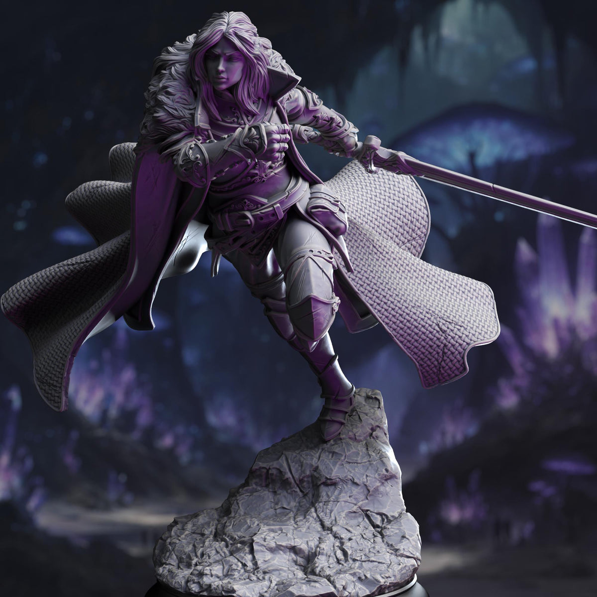 Female Human Fighter - Morgana Lynch 32mm Resin Miniature D&D 3D Print DND Moon