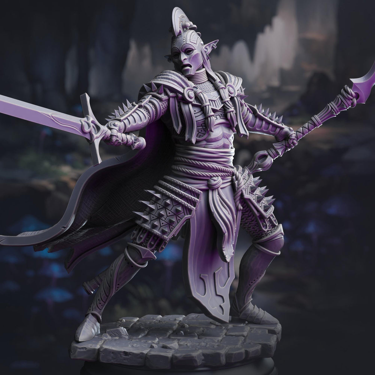 Elite Drow House Guard - The Ordained 32mm Resin Miniature D&D 3D Print DND Moon