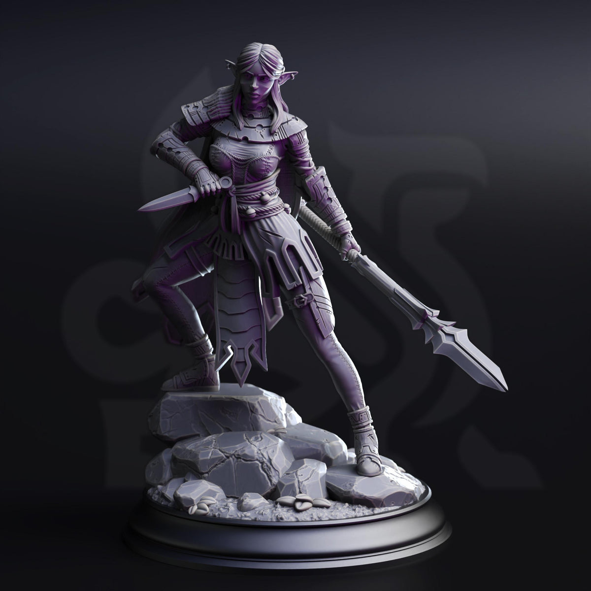 Drow Pathfinder - Vixa Indwynath 32mm Resin Miniature D&D 3D Print DND Moon