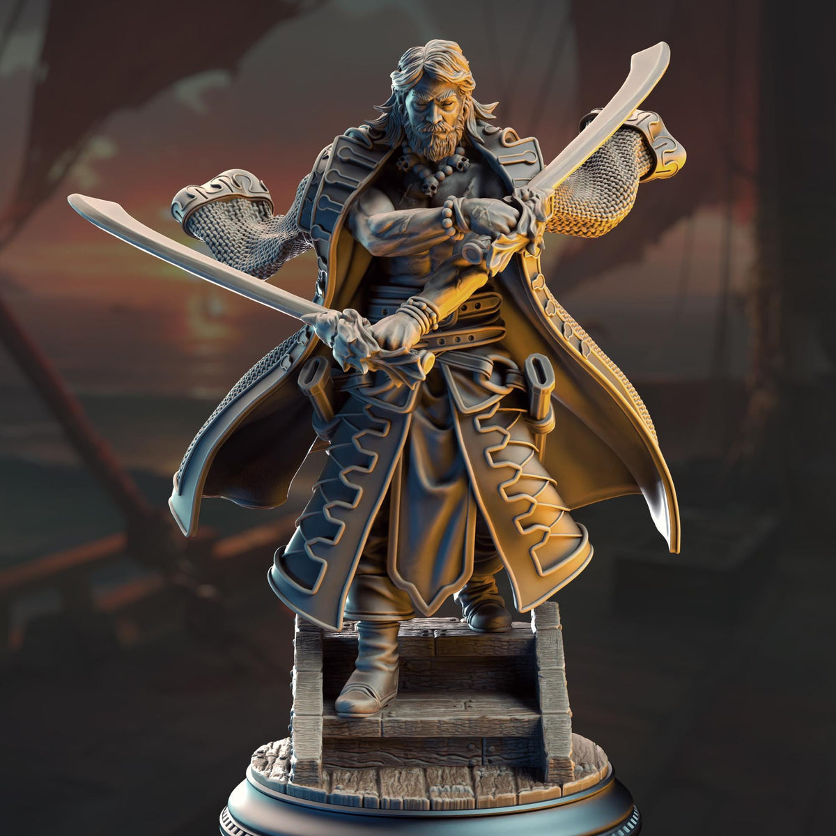 Swordsman of the Sea - Ignacio Reyes 32mm Resin Miniature D&D 3D Print DND Pirate