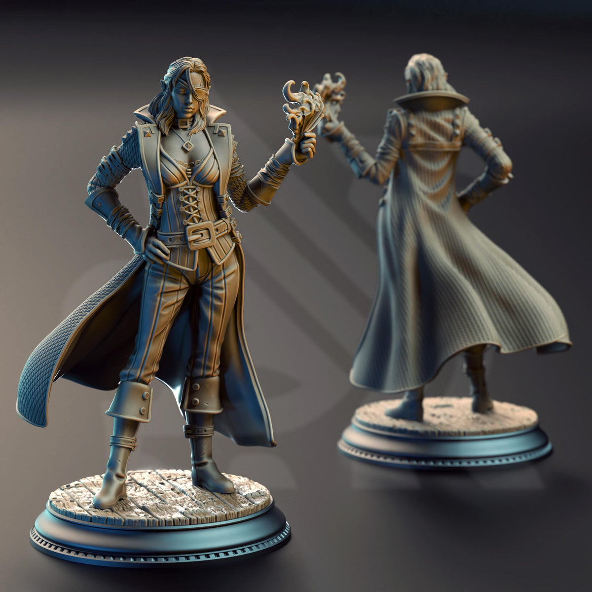 Elf Pirate Gambler Rogue - Charlotte-Anne 32mm Resin Miniature D&D 3D Print DND Pirate