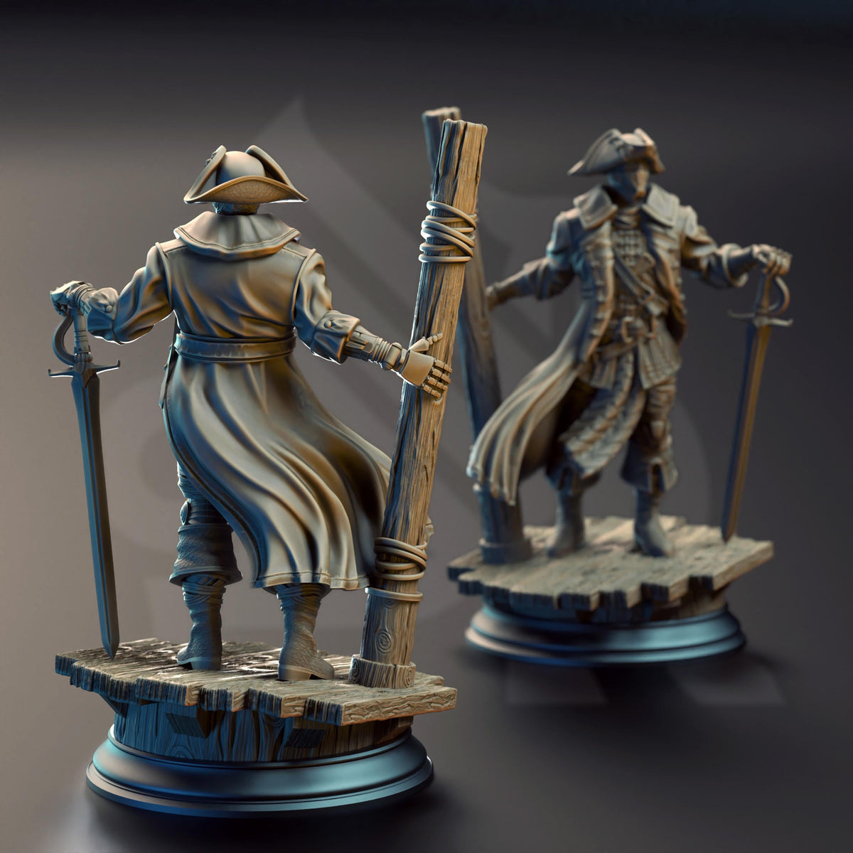 Warforged Swashbuckler - Harvold "Blue Eyes" Stalson 32mm Resin Miniature D&D 3D Print DND Pirate