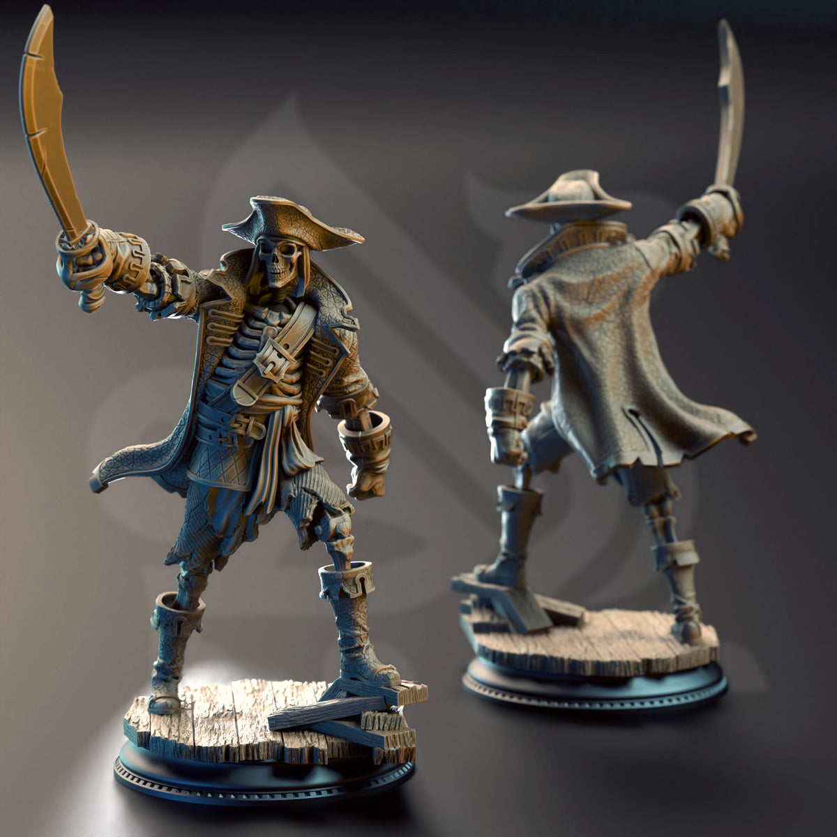 Pirate Skeleton Crew - Undying Scallywags of the Damned Galleon 32mm Resin Miniature D&D 3D Print DND