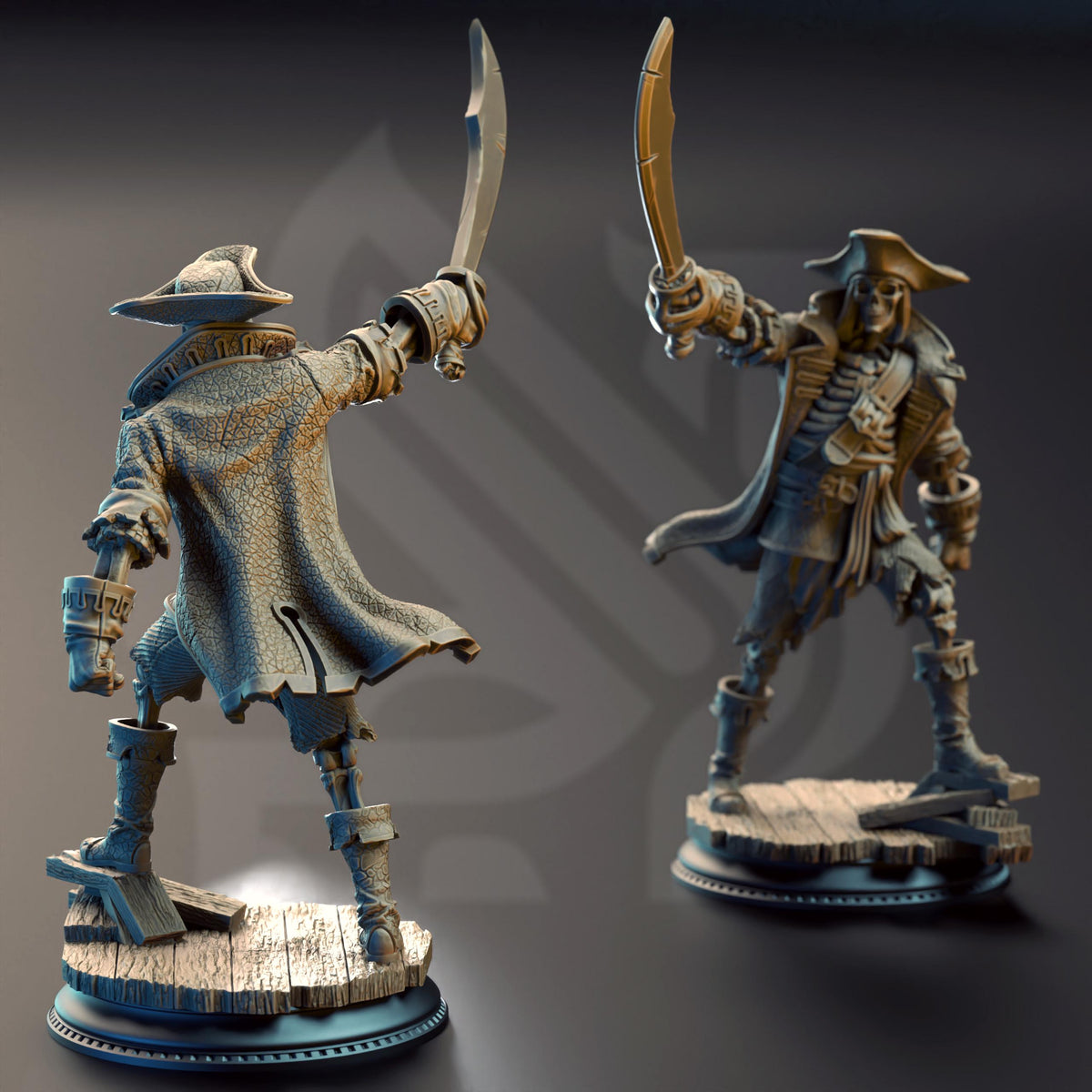 Pirate Skeleton Crew - Undying Scallywags of the Damned Galleon 32mm Resin Miniature D&D 3D Print DND