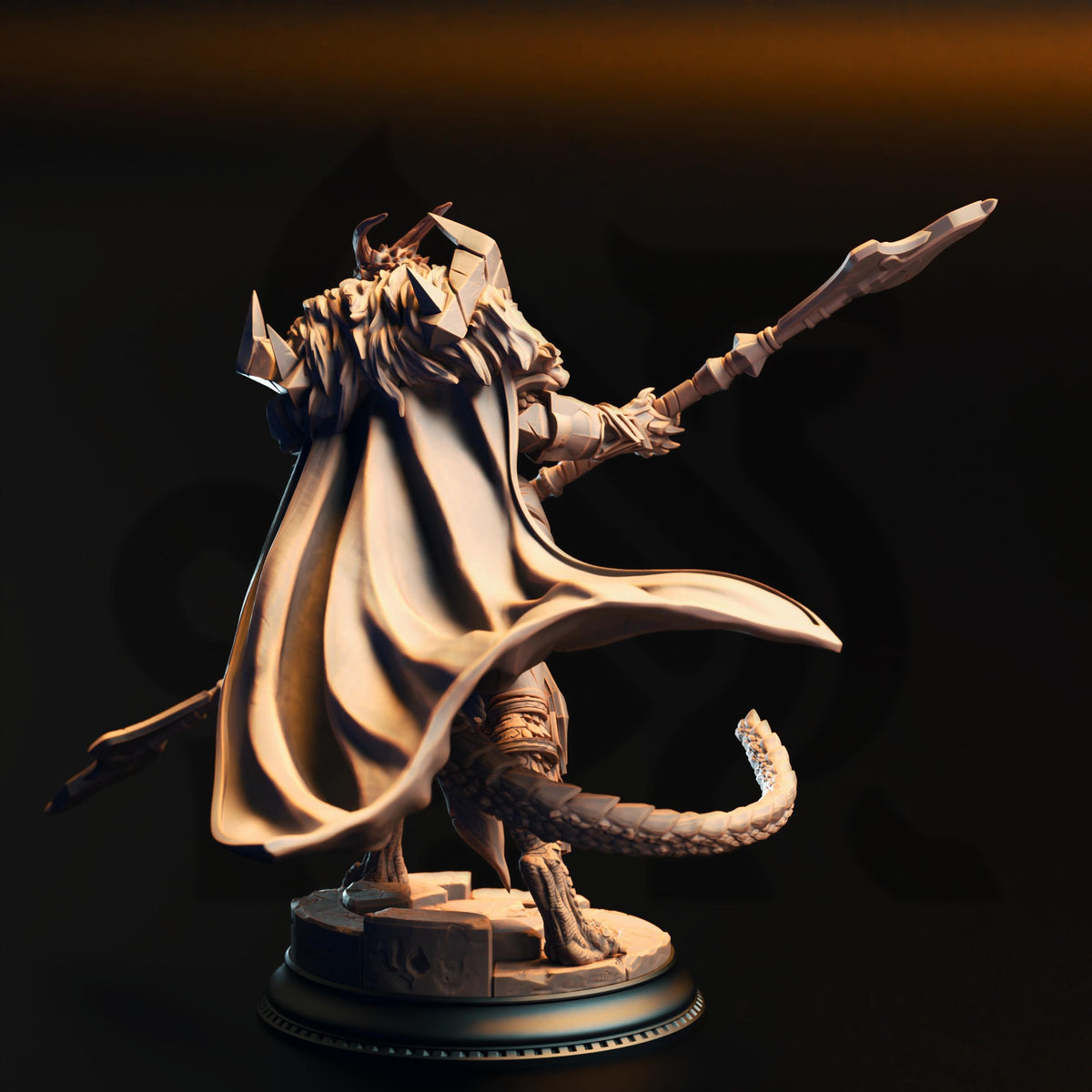 Silver Dragonborn Paladin - Apokris the Resolute 32mm Resin Miniature D&D 3D Print DND Dragonfolk