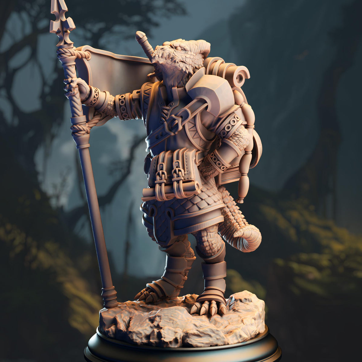 Silver Kobold Squire - Archemen the Stouthearted 32mm Resin Miniature D&D 3D Print DND Dragonfolk