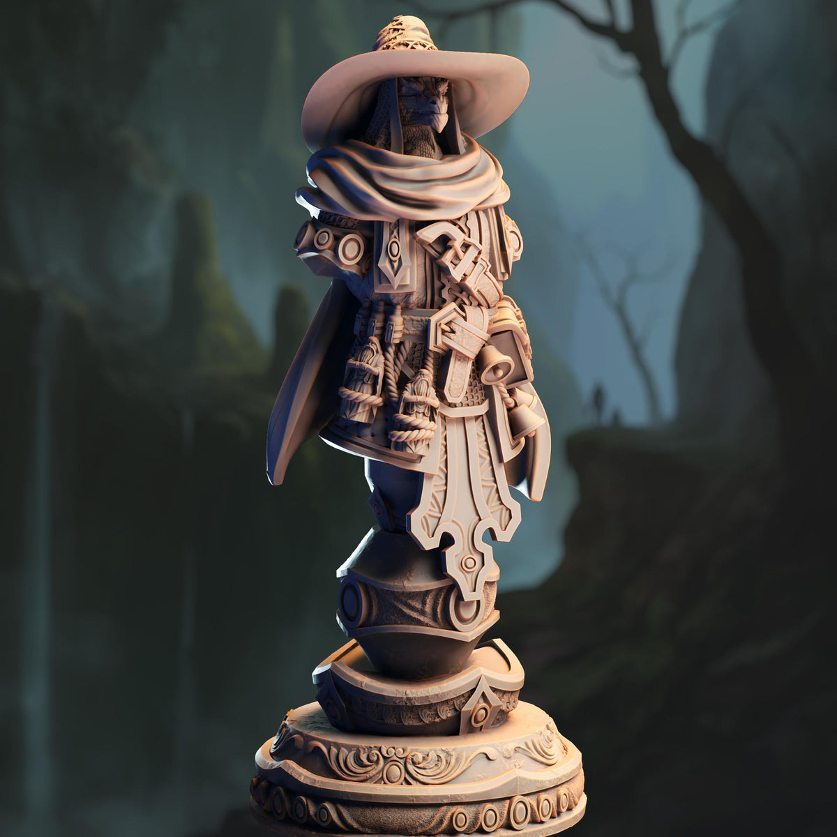 BUST Silver Dragonborn Sorcerer - Ozmandi Starborn 32mm Resin Miniature D&D 3D Print DND Dragonfolk