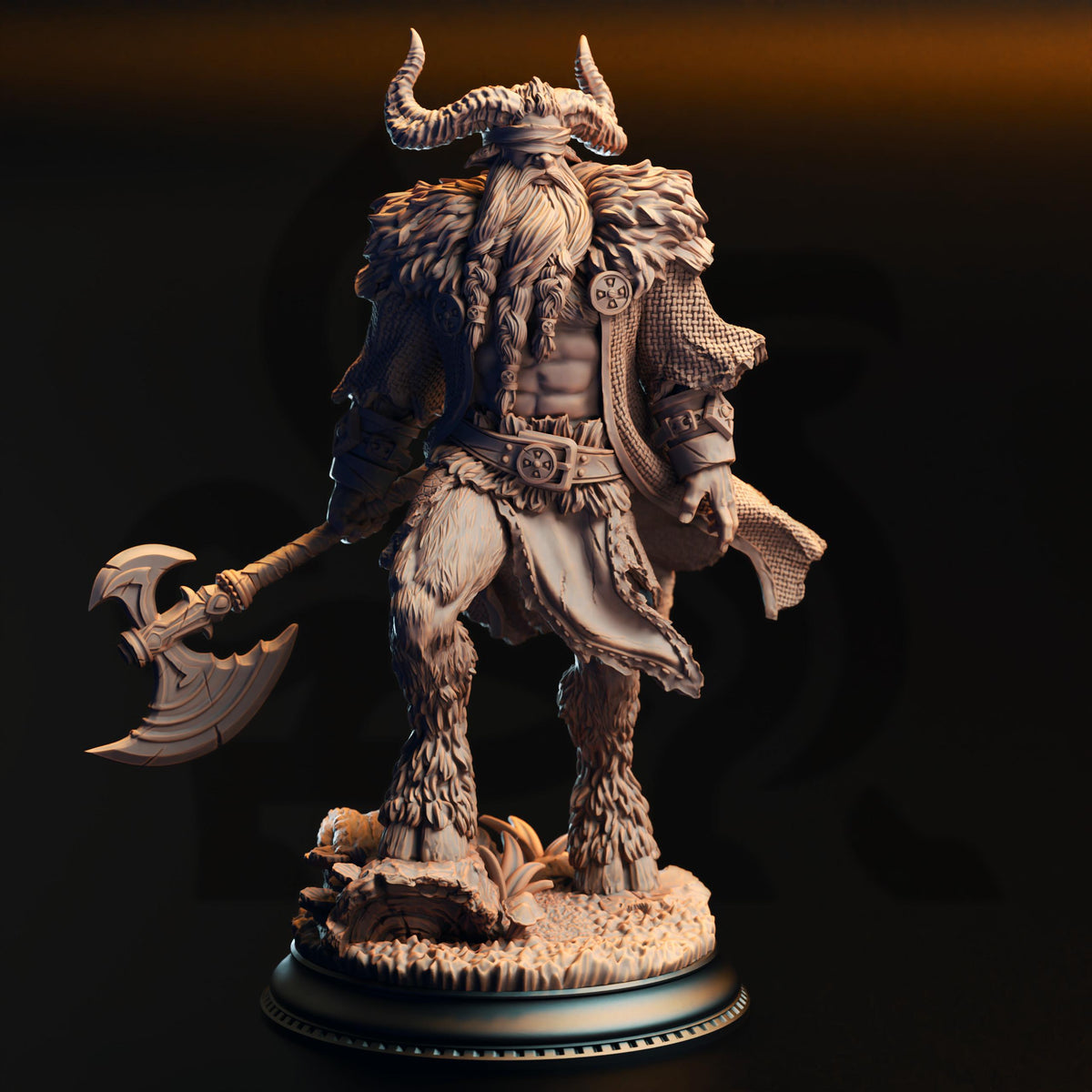 Satyr Barbarian - Jonah of the Badlands 32mm Resin Miniature D&D 3D Print DND Dragonfolk