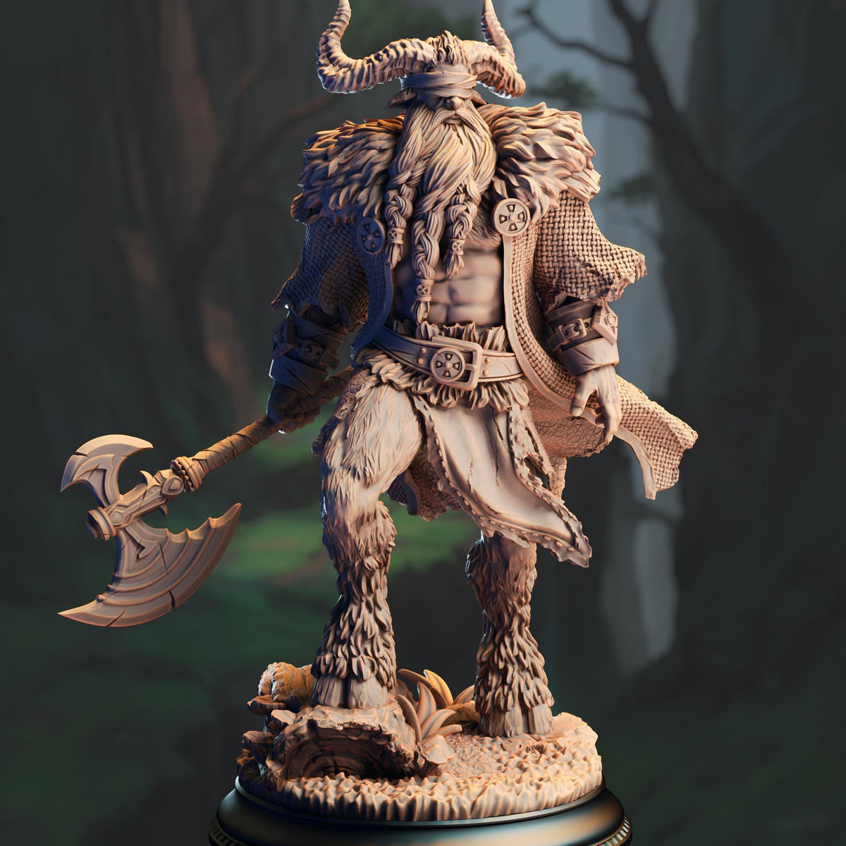 Satyr Barbarian - Jonah of the Badlands 32mm Resin Miniature D&D 3D Print DND Dragonfolk