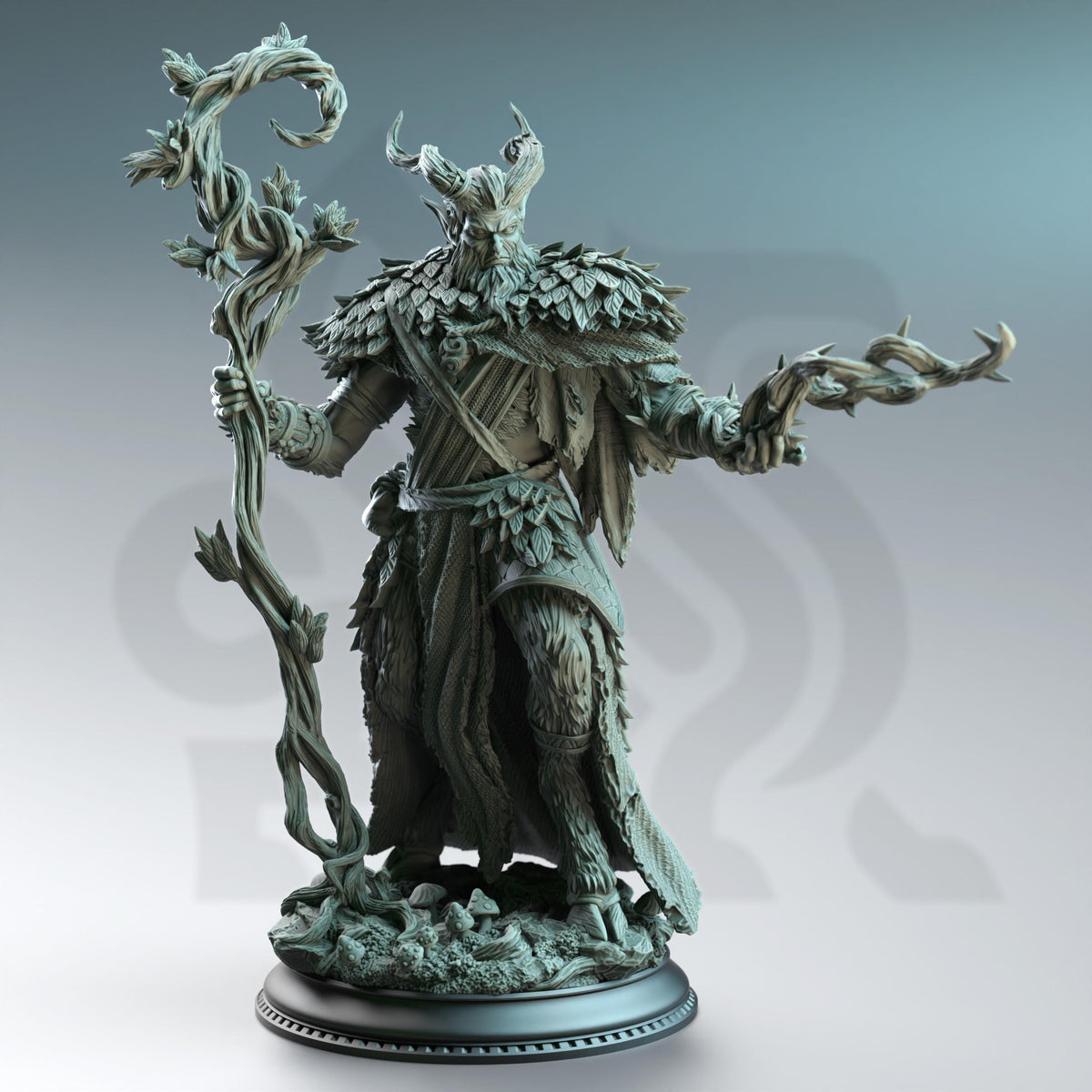 Satyr Druid - Old Barkhorn 32mm Resin Miniature D&D 3D Print DND Forest