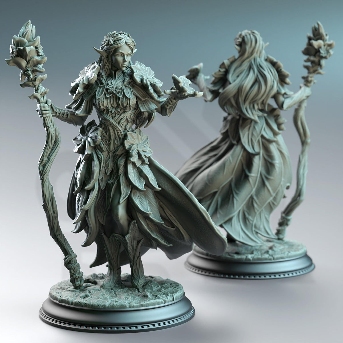 Feywalker Elf Druid - Synoria the Noble Hearted 32mm Resin Miniature D&D 3D Print DND Forest