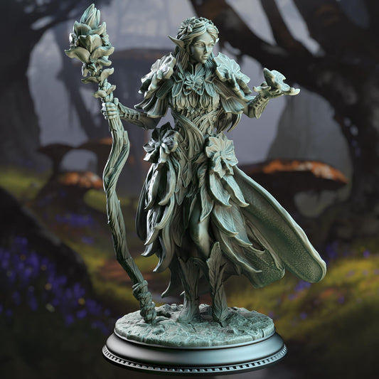 Feywalker Elf Druid - Synoria the Noble Hearted 32mm Resin Miniature D&D 3D Print DND Forest