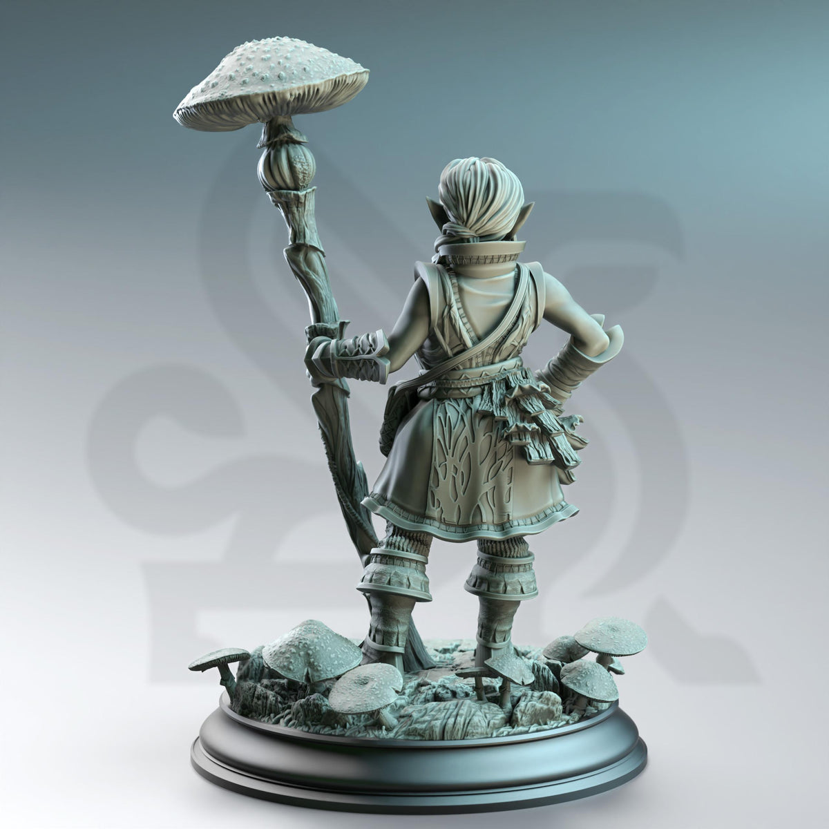 Halfling Druid of Spores - Cordelia 32mm Resin Miniature D&D 3D Print DND Forest