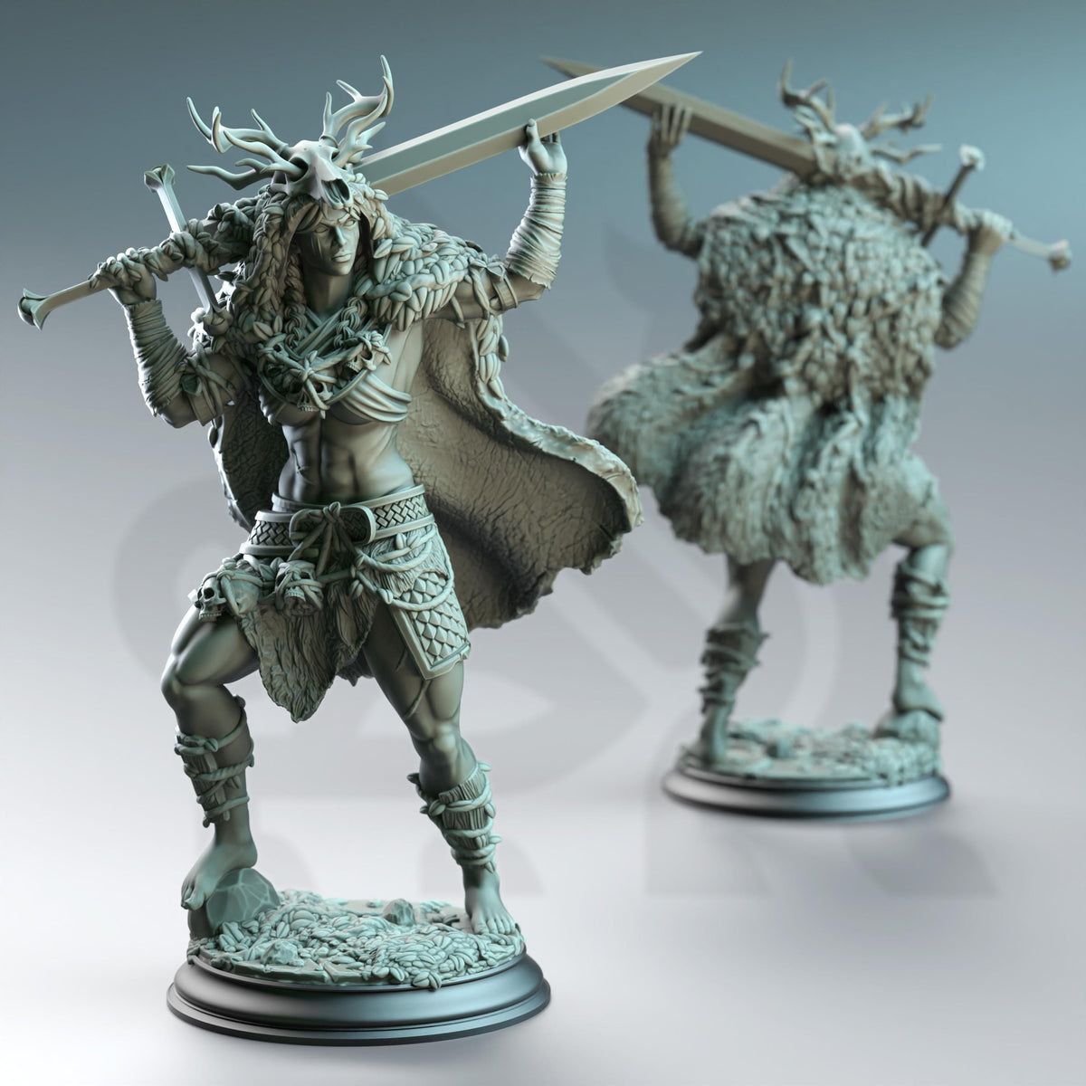 Goliath Fey Barbarian - Aram'ra 32mm Resin Miniature D&D 3D Print DND Forest