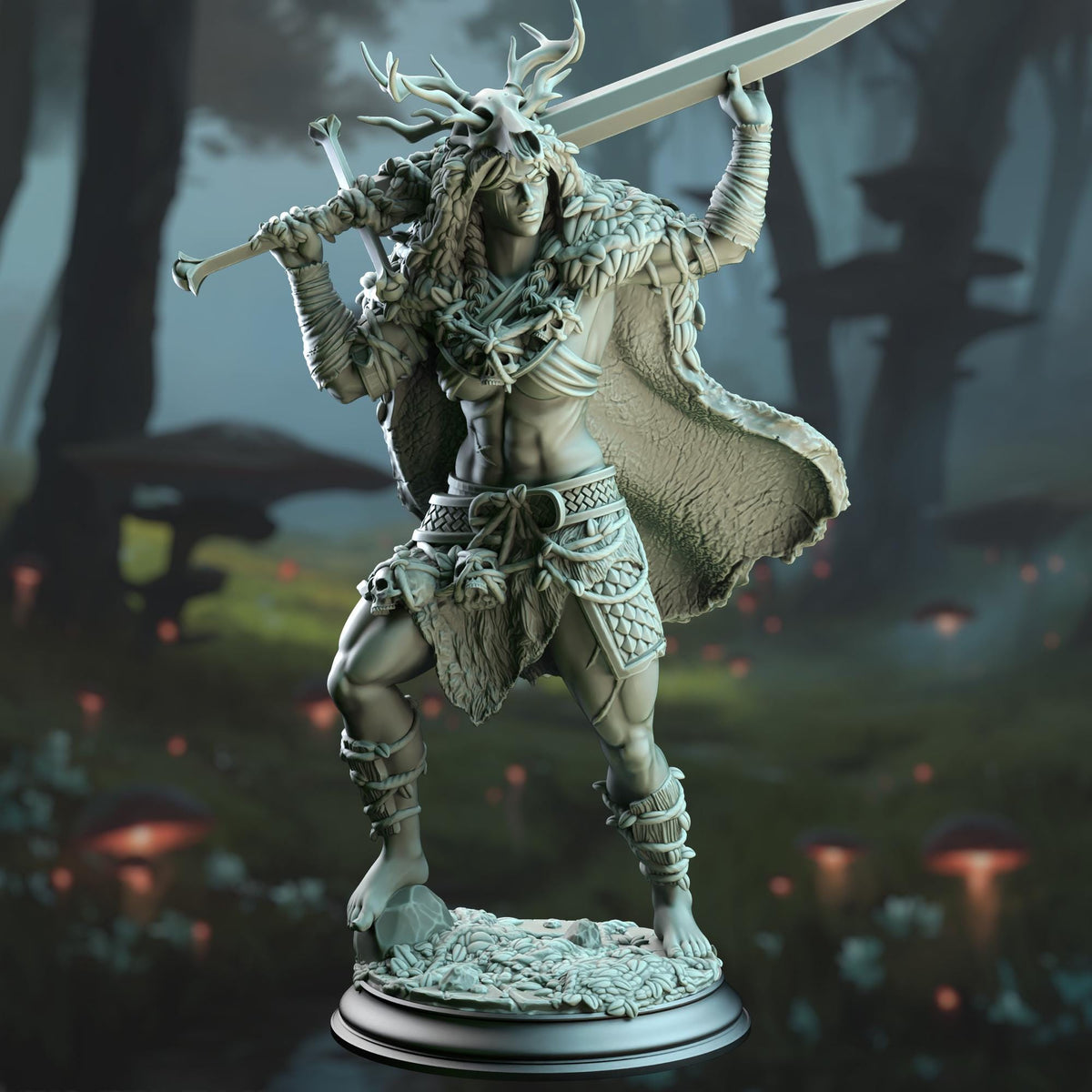 Goliath Fey Barbarian - Aram'ra 32mm Resin Miniature D&D 3D Print DND Forest