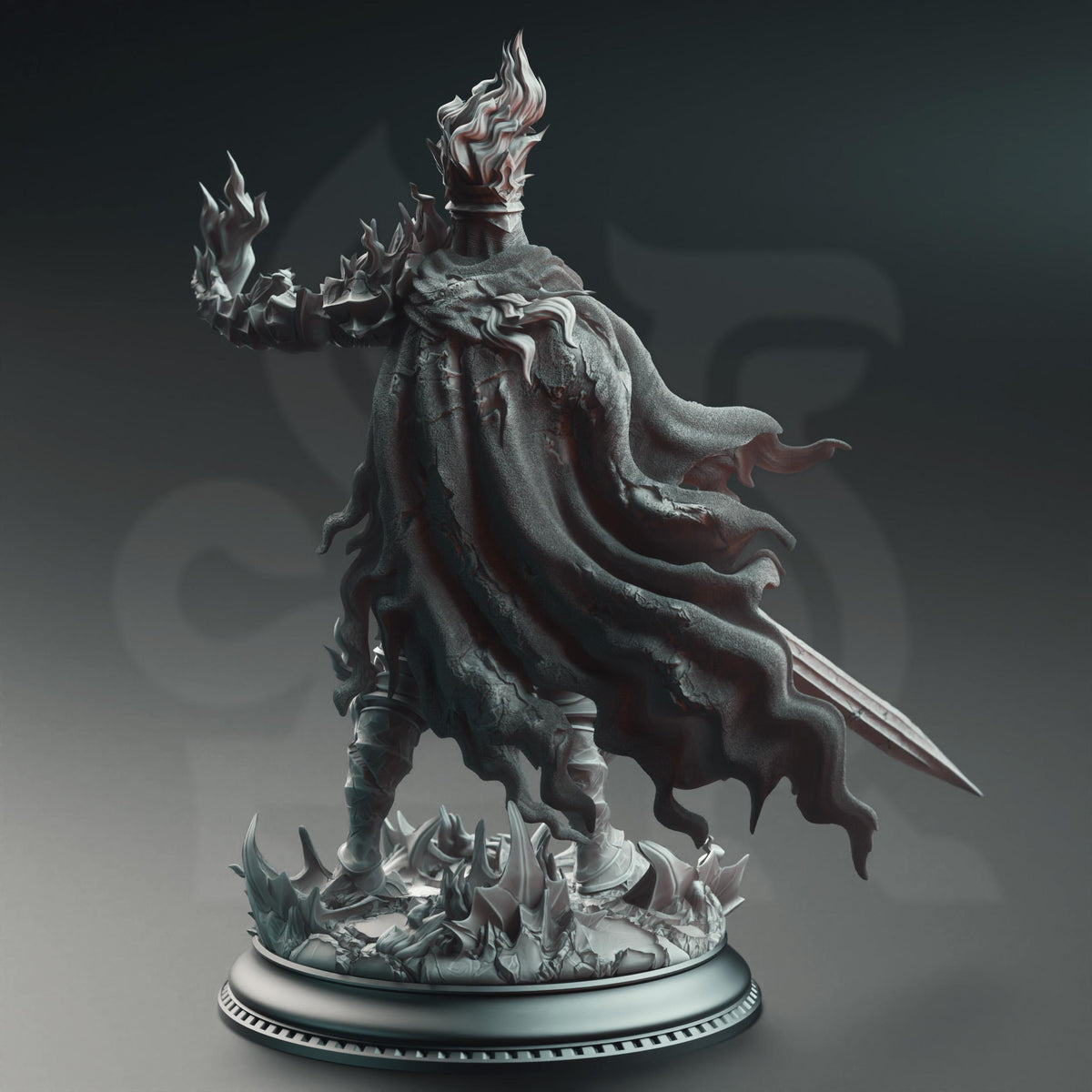 The Burning Knight - Ser Elias the Heartless 32mm Resin Miniature D&D 3D Print DND Grimdark