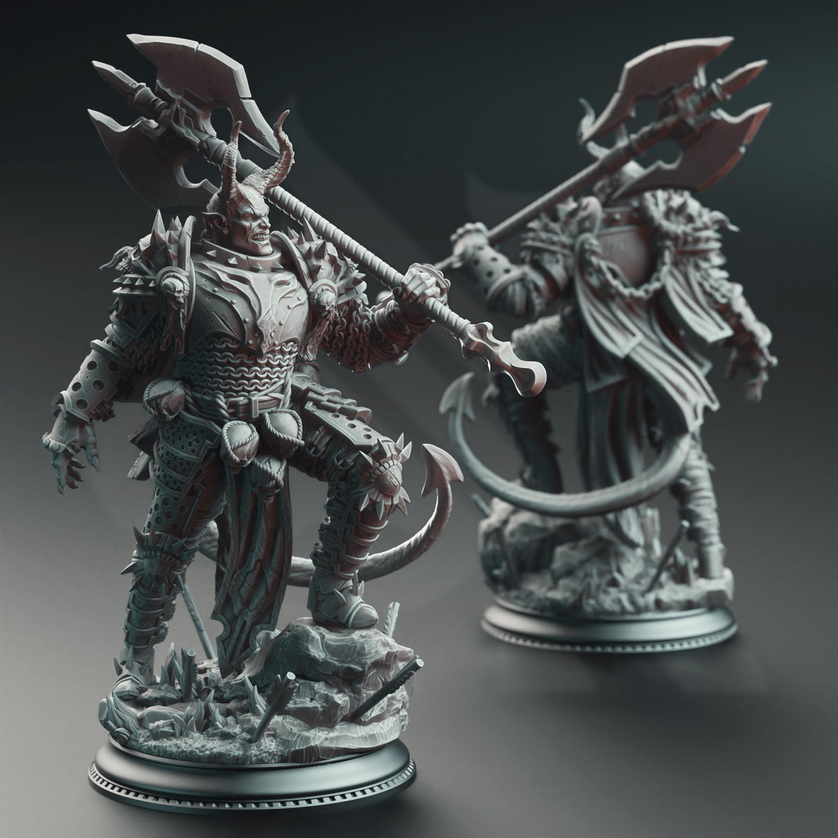Knight of the Hells - Skorn Skullsplitter 32mm Resin Miniature D&D 3D Print DND Grimdark