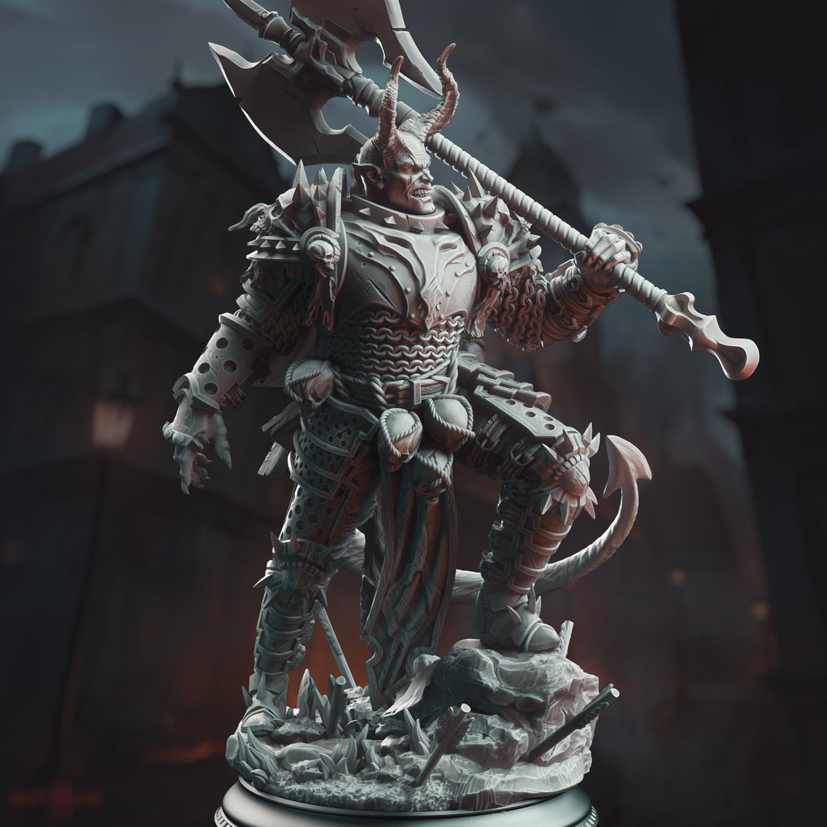 Knight of the Hells - Skorn Skullsplitter 32mm Resin Miniature D&D 3D Print DND Grimdark