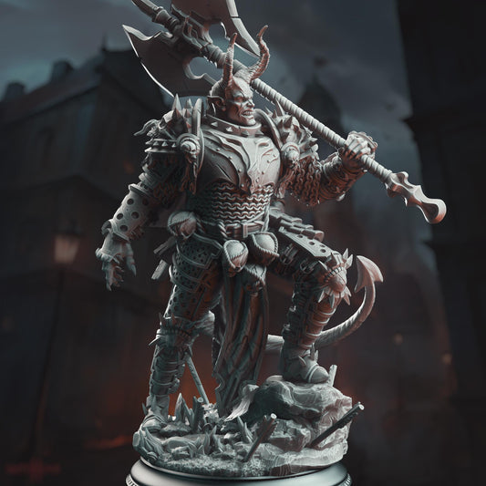 Knight of the Hells - Skorn Skullsplitter 32mm Resin Miniature D&D 3D Print DND Grimdark