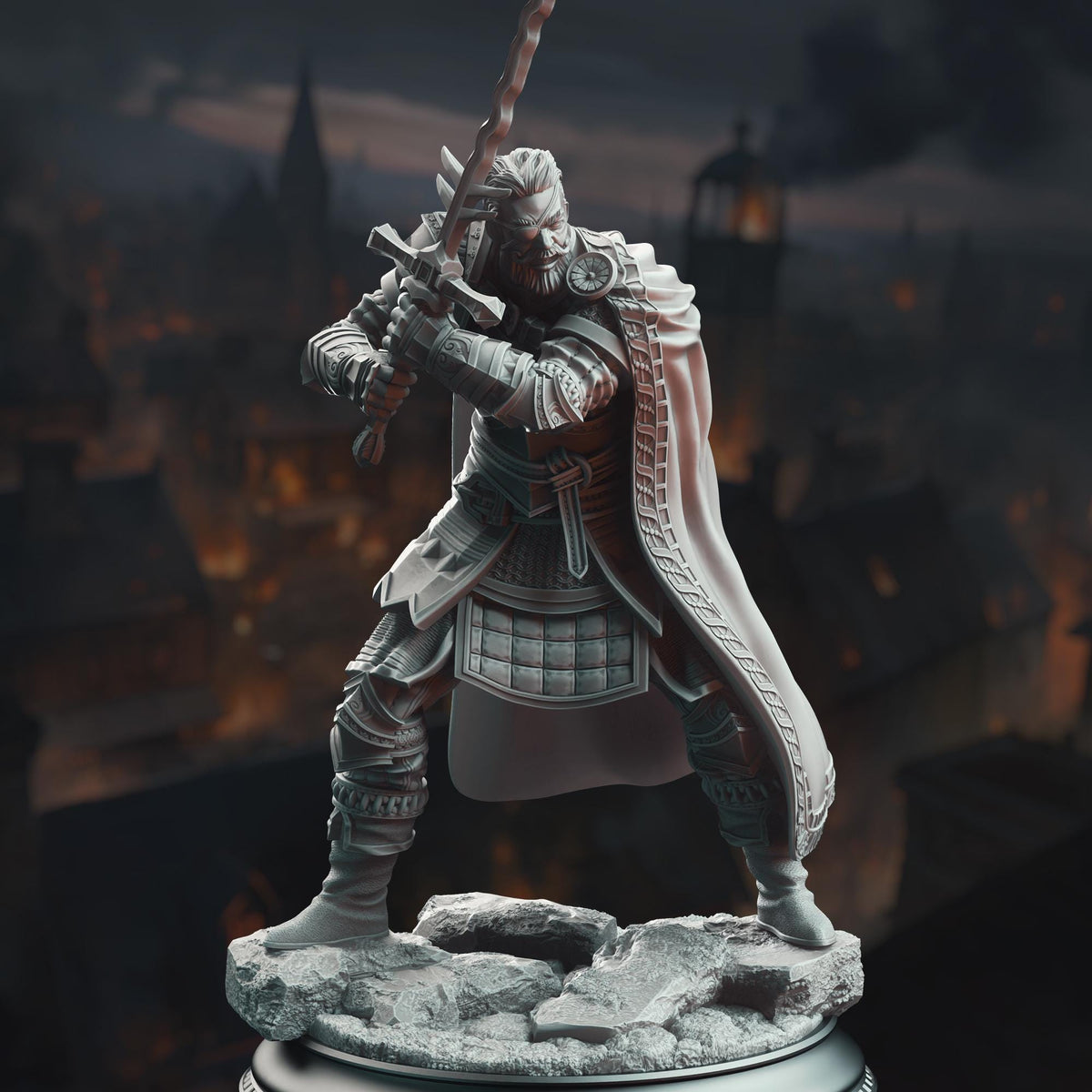 Grizzled Veteran Commander - Field Marshal Kurt Williams 32mm Resin Miniature D&D 3D Print DND Grimdark
