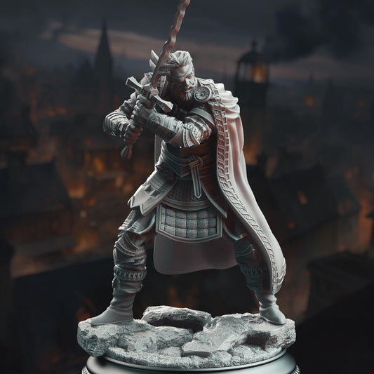 Grizzled Veteran Commander - Field Marshal Kurt Williams 32mm Resin Miniature D&D 3D Print DND Grimdark