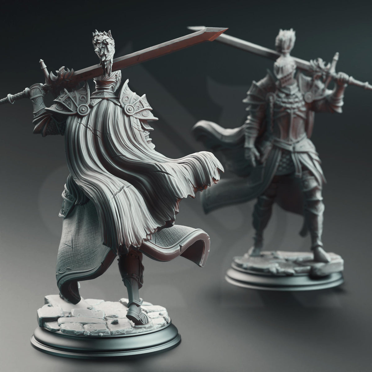 Knight of the Dusk - Lothar the Black 32mm Resin Miniature D&D 3D Print DND Grimdark