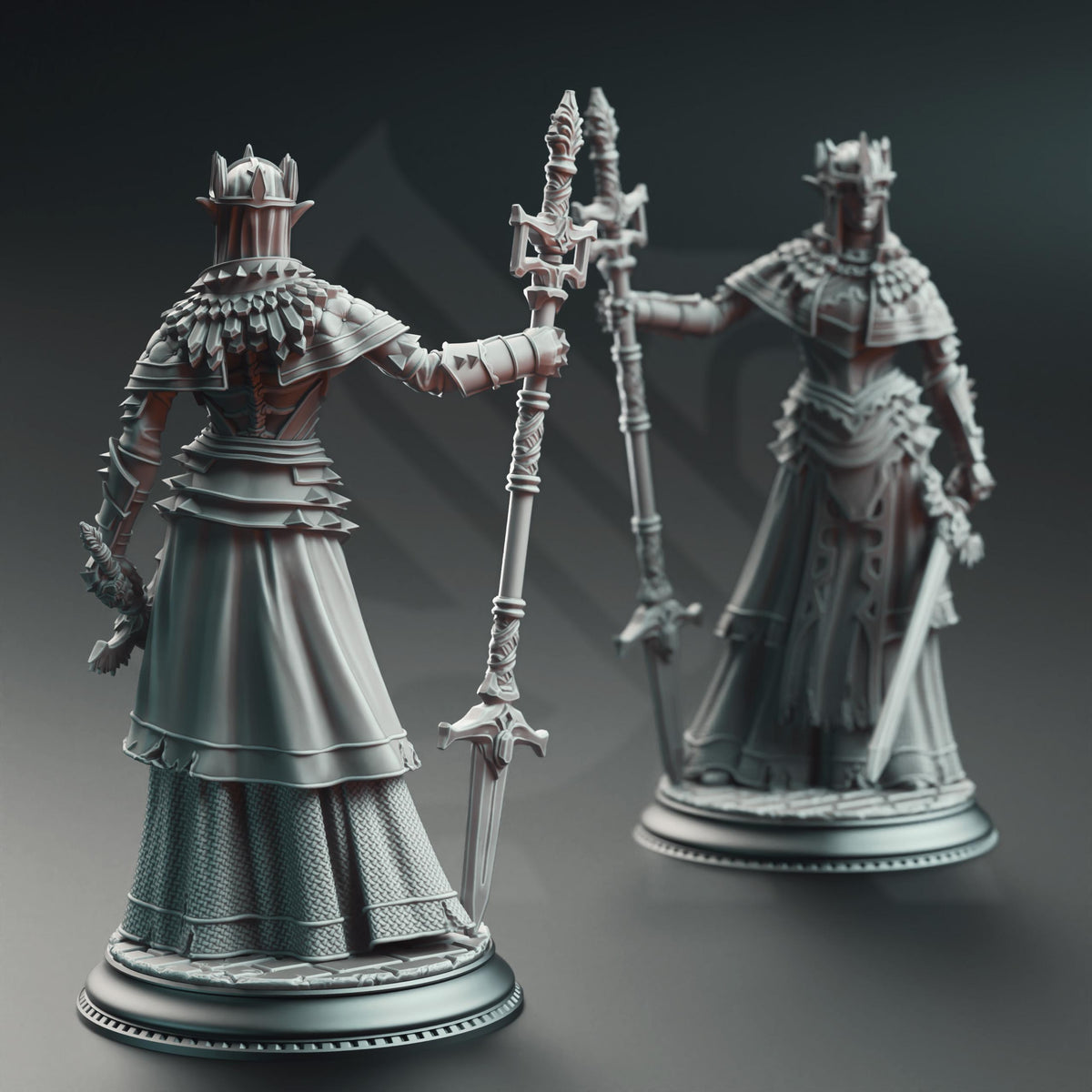 Half-Elf War Maiden Cleric - Evana the Proselytizer 32mm Resin Miniature D&D 3D Print DND Grimdark