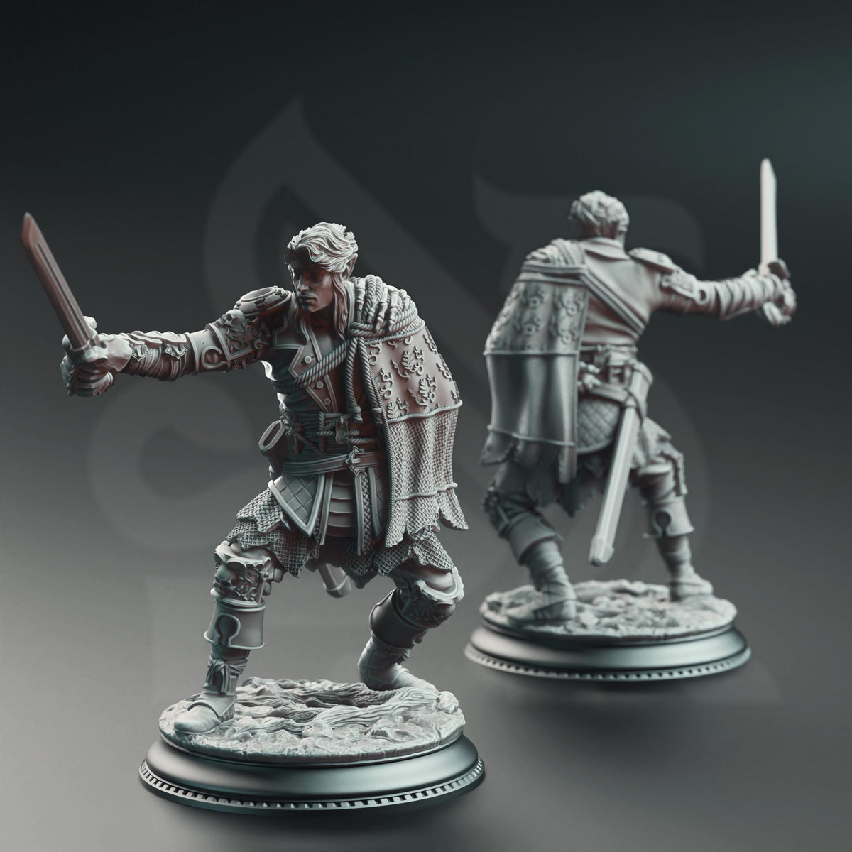 Half-Elf Swashbuckler - Corin of Lamhet 32mm Resin Miniature D&D 3D Print DND Grimdark