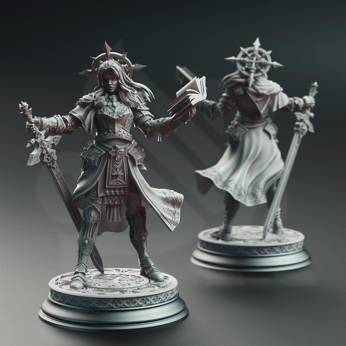 Paladin of Vengeance - Johanna Saffron the Scorned 32mm Resin Miniature D&D 3D Print DND Grimdark