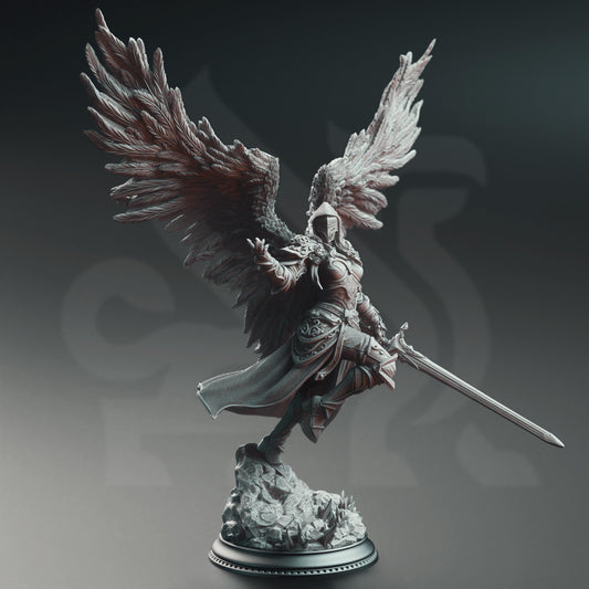 Ascended Commander Knight - Lydia the Merciless 32mm Resin Miniature D&D 3D Print DND Grimdark