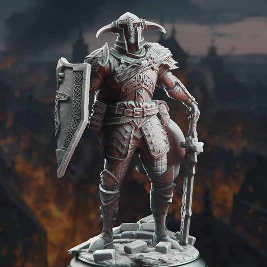 Nordic Paladin of Nature's Wrath - Lizarin 32mm Resin Miniature D&D 3D Print DND Grimdark