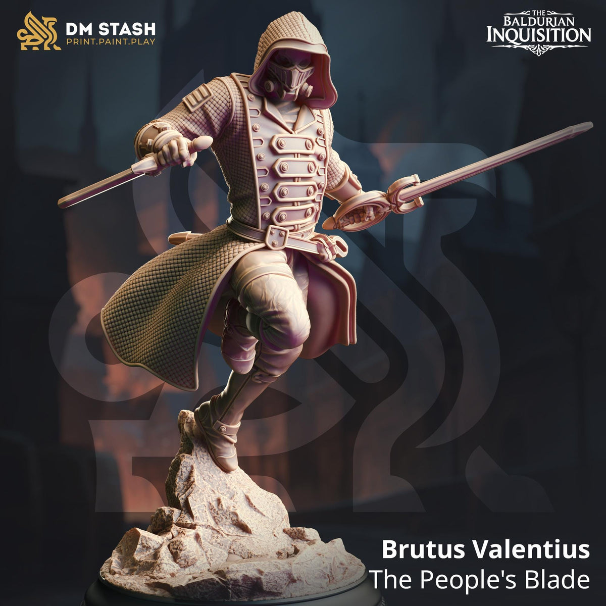 The People's Blade - Brutus Valentius 32mm Resin Miniature D&D 3D Print DND Spanish