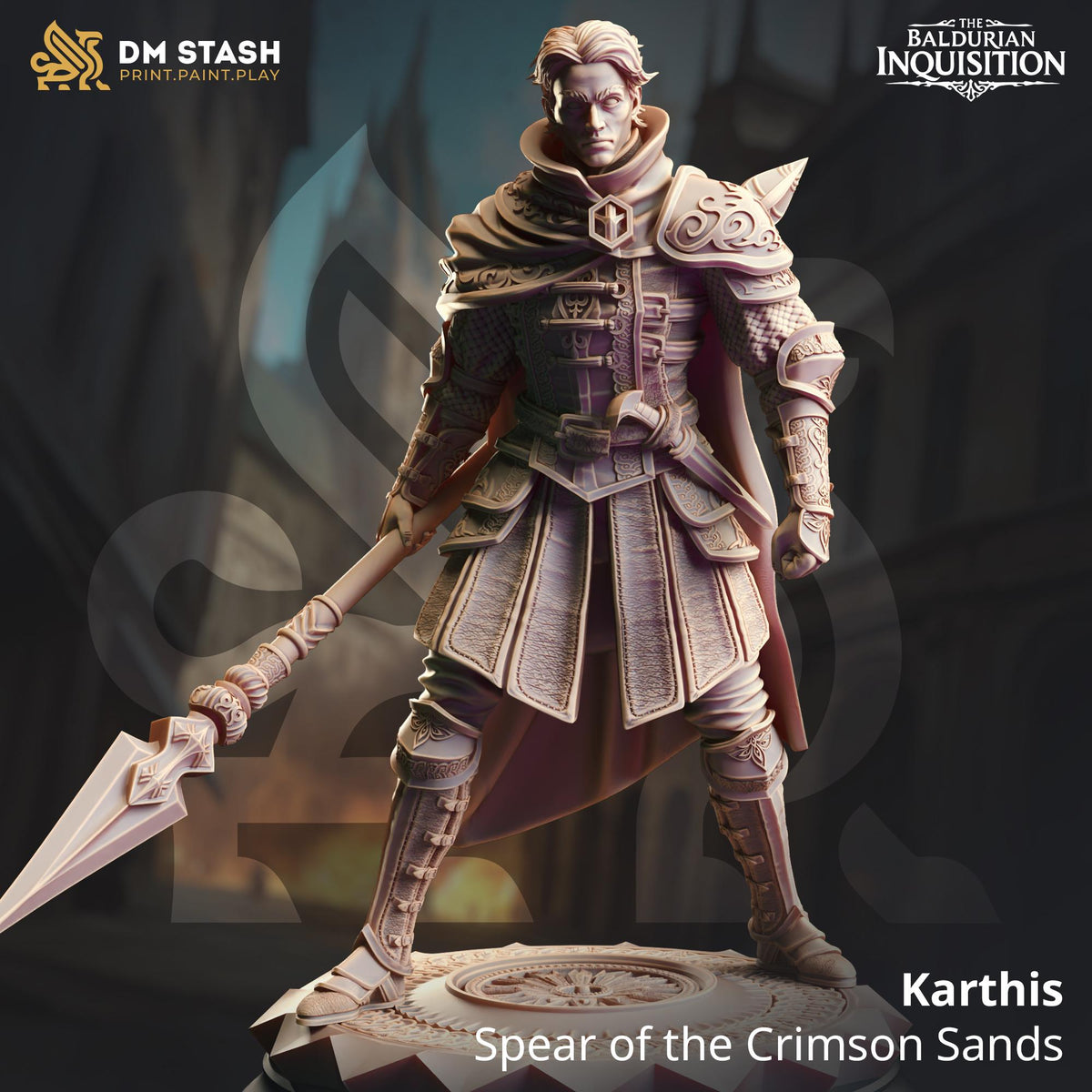 Human Spear Master - Korthis 32mm Resin Miniature D&D 3D Print DND Spanish