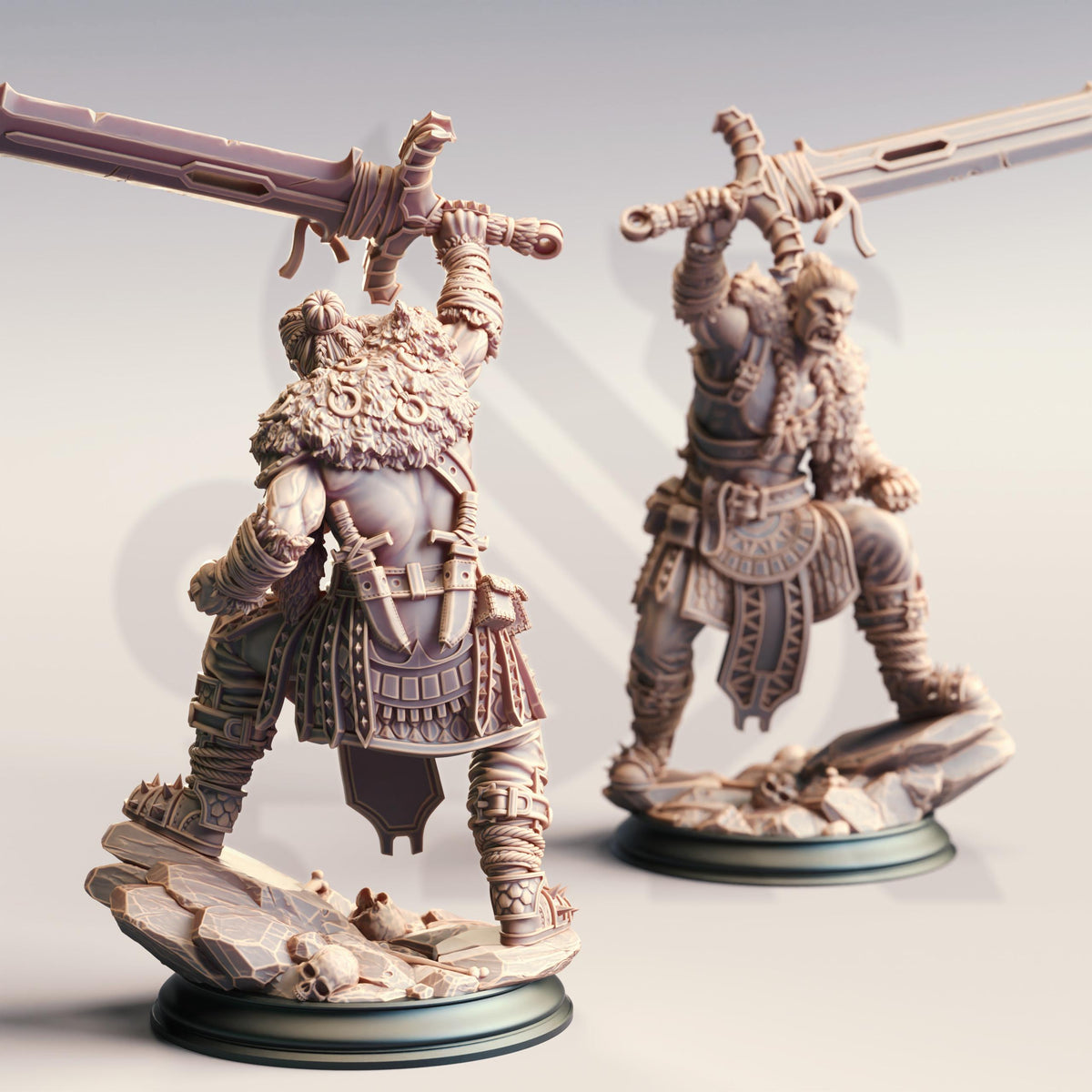 Half-Orc Berserker - Gorr 32mm Resin Miniature D&D 3D Print DND Spanish