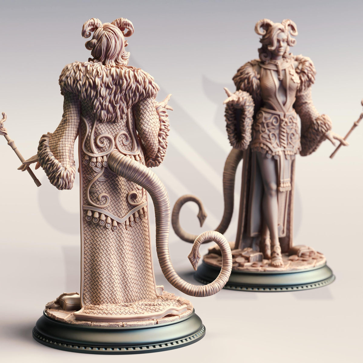 Tiefling Alluring Sorceress - Madame Octavia 32mm Resin Miniature D&D 3D Print DND Spanish