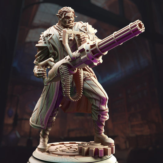 Dapper Half-Orc Artificer - Tomas Lumens 32mm Resin Miniature D&D 3D Print DND Steampunk