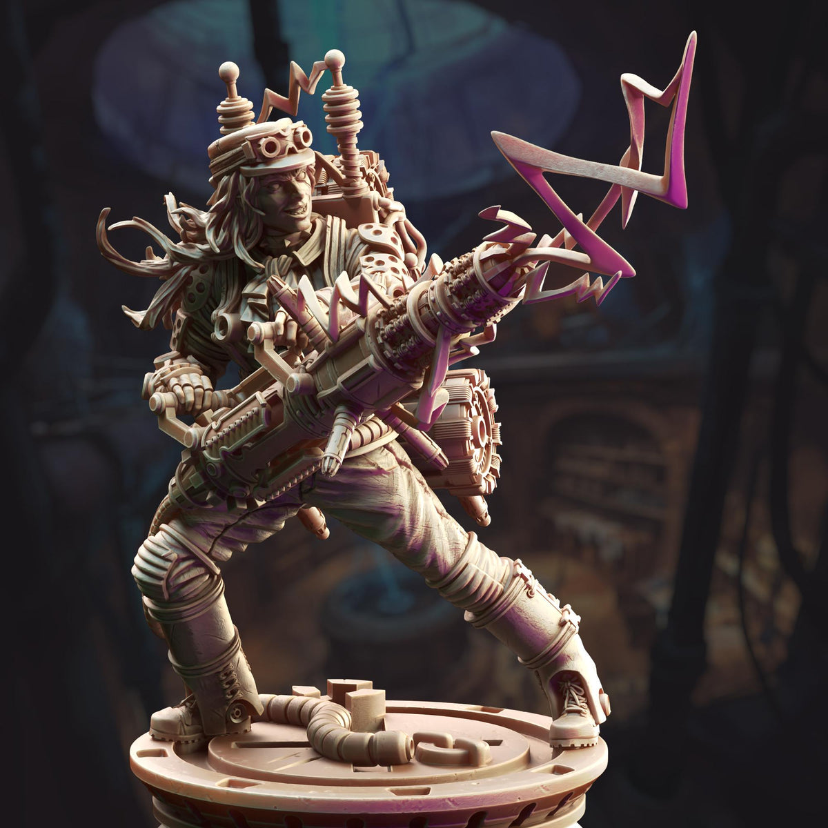 Human Lightning Artificer - Jacquie Sparkes 32mm Resin Miniature D&D 3D Print DND Steampunk