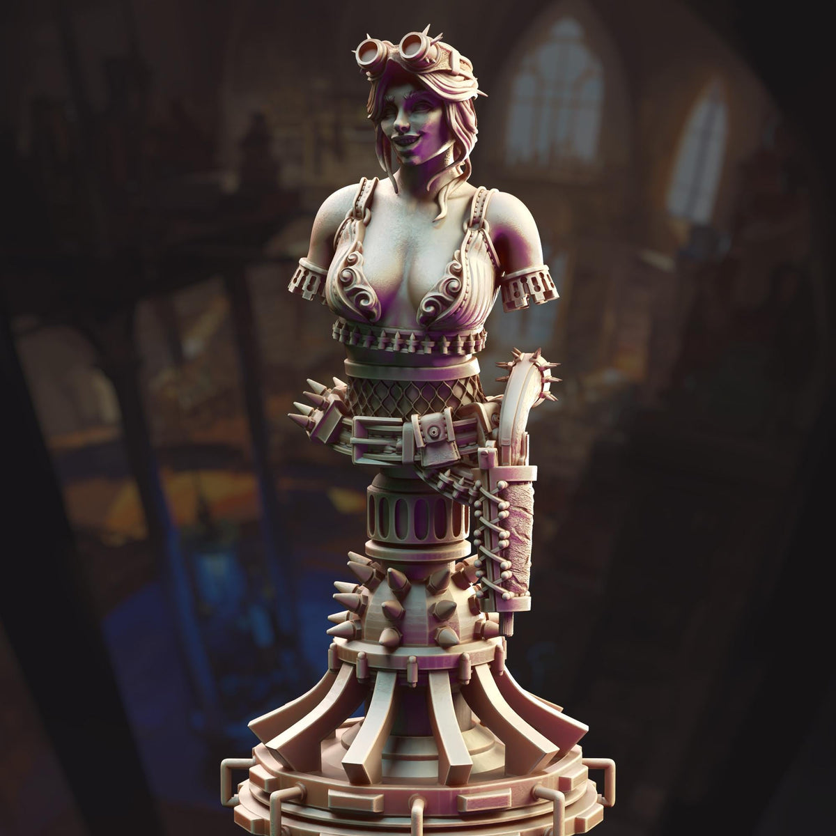 BUST Manic Pixie Boom Girl - Eryial of Arvere 32mm Resin Miniature D&D 3D Print DND Steampunk