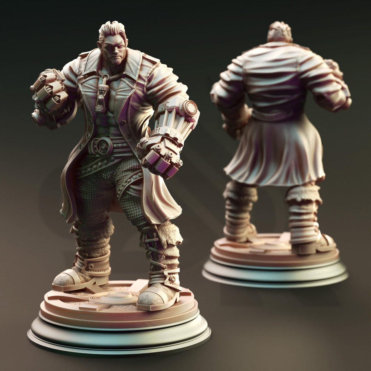 Human Artificer Brawler - Derek Matthews 32mm Resin Miniature D&D 3D Print DND Steampunk
